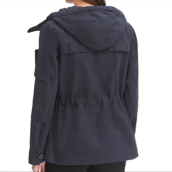 Levis Hooded Military Utility Navy Quilted Interior Jacket Outdoor Winter Warm S - Picture 3 of 16